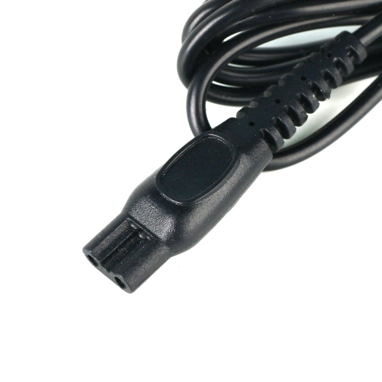 Black shaver power connector end with ribbed cable and plug