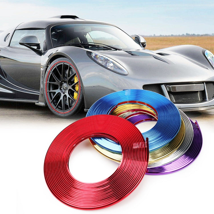 Set of reflective electroplating wheel strip rolls in red, blue, purple, gold, silver