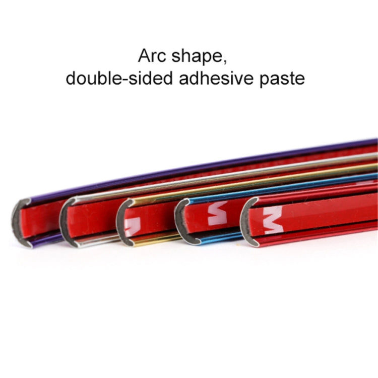 Curved reflective wheel strip profile with double-sided adhesive tape