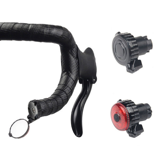 Bicycle handlebar folding rearview mirror clamp with red and gray lens options