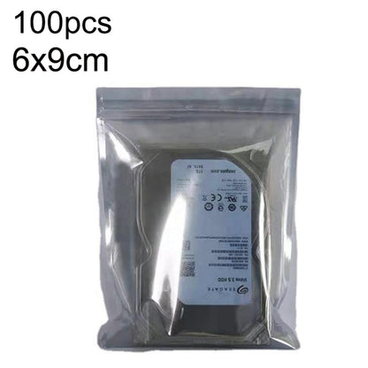Anti-static shielding bags, 100pcs pack, 6x9cm, silver-gray plastic pouches