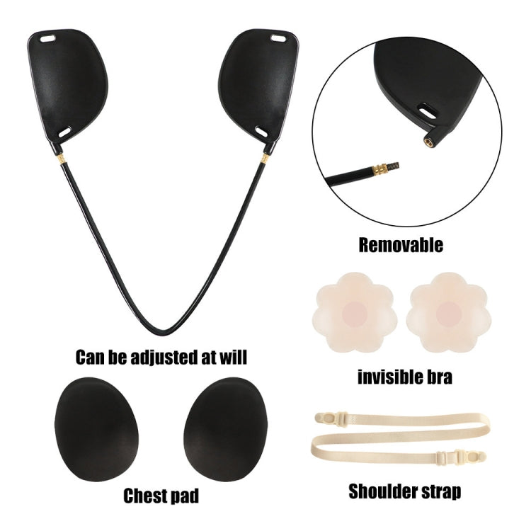Silicone removable nipple sticker kit with adjustable shoulder straps and flower-shaped covers