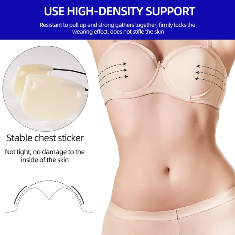Silicone chest sticker pads with strong adhesive support shown on the bust area