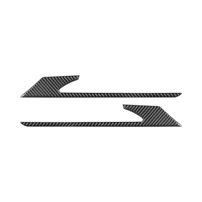 Black carbon-fiber rear fog light eyebrow sticker set, two-piece shapes