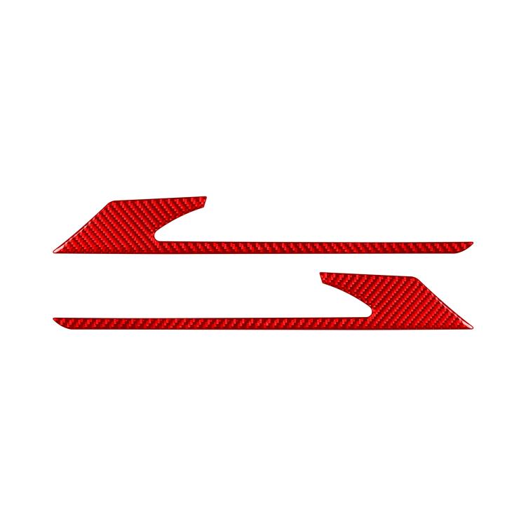 Red carbon-fiber rear fog light eyebrow sticker set, two-piece shapes