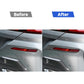 Red carbon-fiber rear fog light eyebrow sticker installed on rear light area