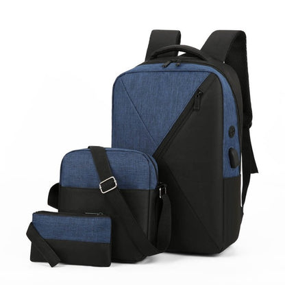 3-in-1 computer backpack with adjustable shoulder straps and front crossbody bag, blue