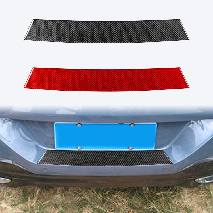 Carbon-fiber style rear guard plate stickers, black and red