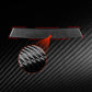 Black carbon-fiber rear guard plate sticker with red edge highlight