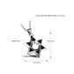 Six-point star pendant necklace with polished silver-tone chain
