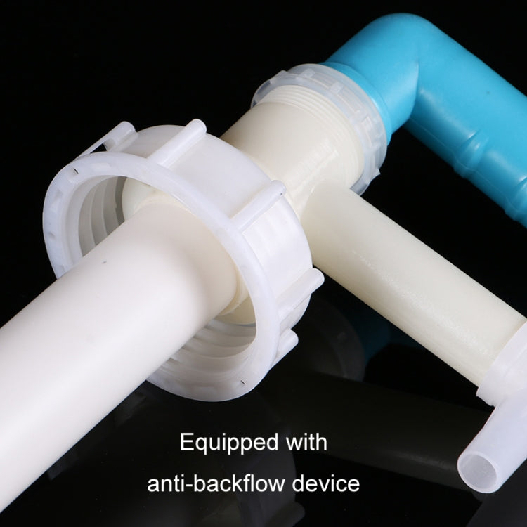 Manual oil extractor pump with anti-backflow valve, white plastic parts and blue tube