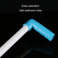 Manual oil extractor pump with extension tube, white handle and blue nozzle end