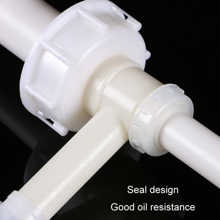 Manual oil extractor pump with sealed coupling and white plastic valve components