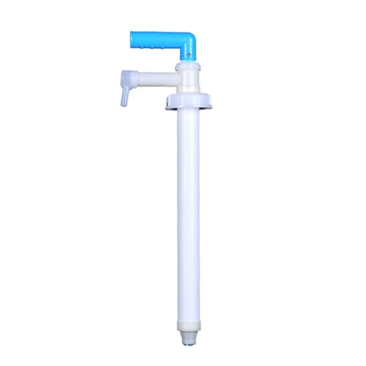Manual oil extractor pump with blue top lever and straight white dispensing tube
