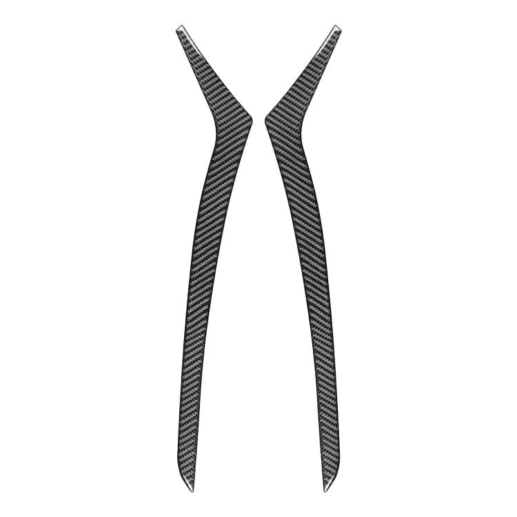 Black carbon-fiber style inner door armrest sticker set (2 pieces, V-shape)