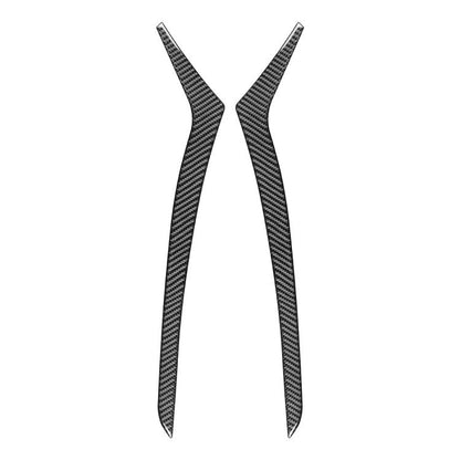 Black carbon-fiber style inner door armrest sticker set (2 pieces, V-shape)