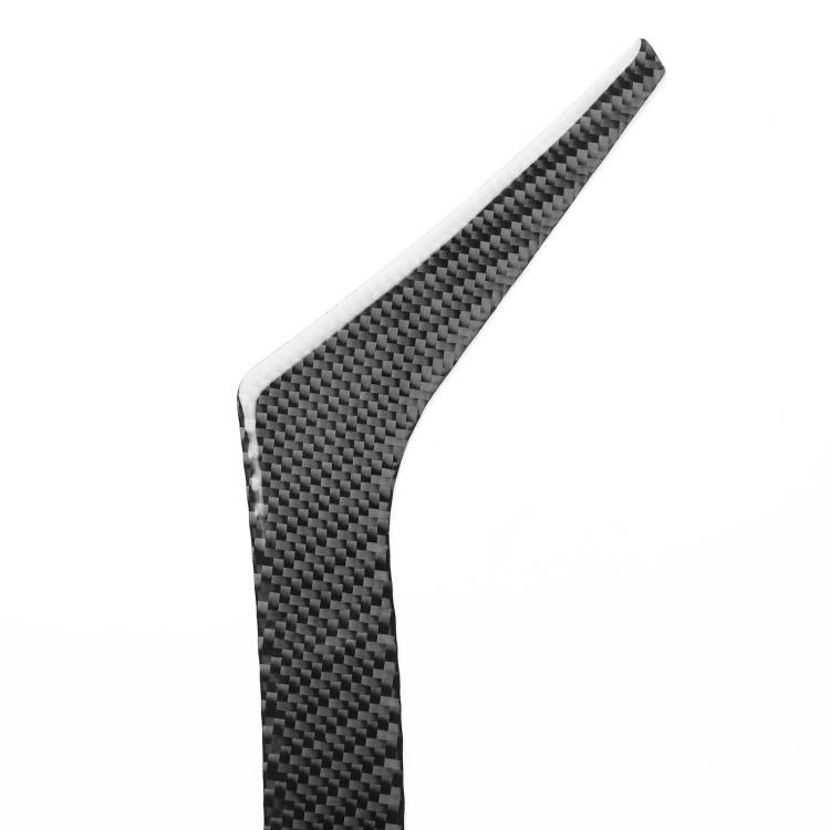 Black carbon-fiber style inner door armrest sticker, curved V-shaped strip