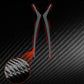 Carbon-fiber style inner door armrest stickers with red accent outline (2 pieces)