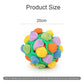 Rainbow plush dog sniffing ball toy with spiral fabric panels, size 20cm
