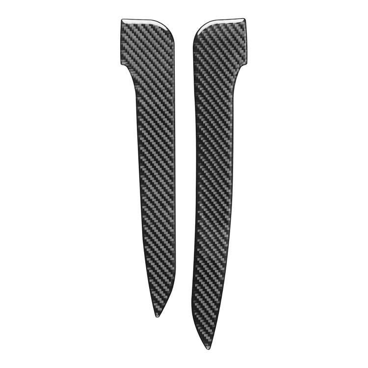 Carbon-fiber-look anti-scratch mirror strip set, two black curved pieces