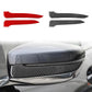 Set of carbon-fiber-look mirror anti-scratch strips: red and black curved pieces