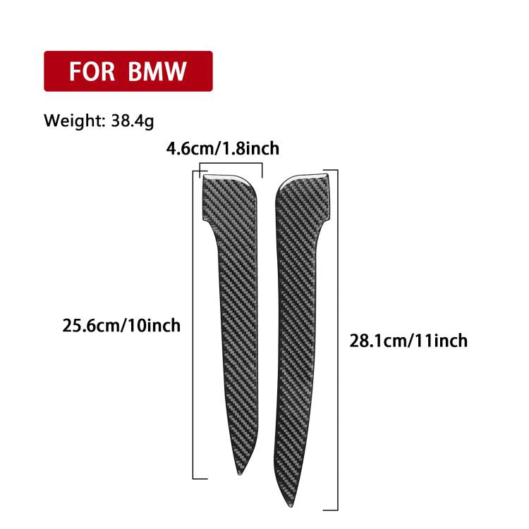 Carbon-fiber-look mirror anti-scratch strip set, two black pieces with size guide