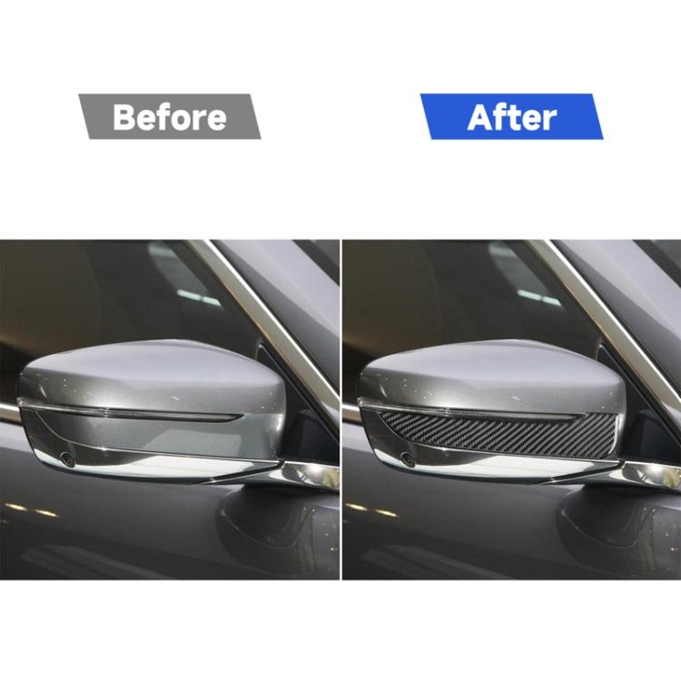 Side mirror with black carbon-fiber-look anti-scratch strip installed