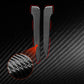 Black carbon-fiber look rearview mirror strip stickers with installation highlight, LHD