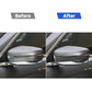 Installed black carbon-fiber look rearview mirror strip on car door mirror, LHD