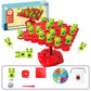 Frog balance tree interactive stacking game set with red discs and green frogs