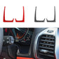 Set of 2 U-shaped instrument trim stickers in red and black carbon-fiber style