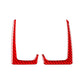 Pair of red carbon-fiber dash trim stickers, two L-shaped pieces for instrument panel