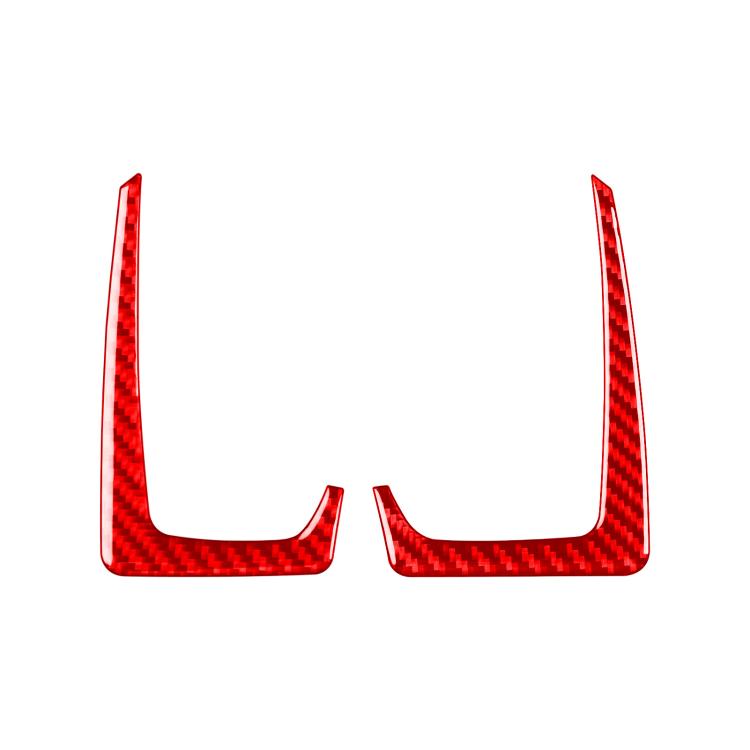 Pair of red carbon-fiber dash trim stickers, two L-shaped pieces for instrument panel