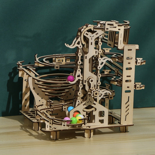 LG825 Mechanical Track Ball 3D Wooden Puzzle Toy DIY Handmade Ornaments, Mechanical Track Ball