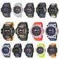 Assorted SMAEL waterproof quartz sports watches in multiple colors, including black and blue