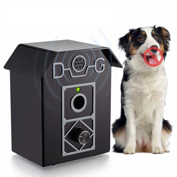 Black ultrasonic bark stopper device with light indicator and speaker grille