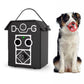 Black ultrasonic bark stopper device shaped like a doghouse with hanging handle