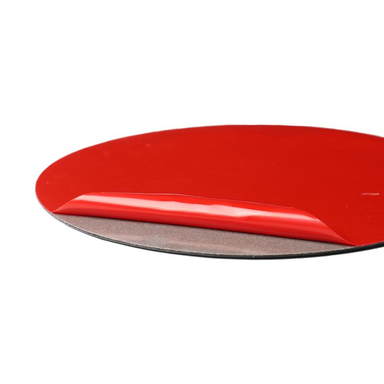 Red curved panel piece with thin grey backing edge