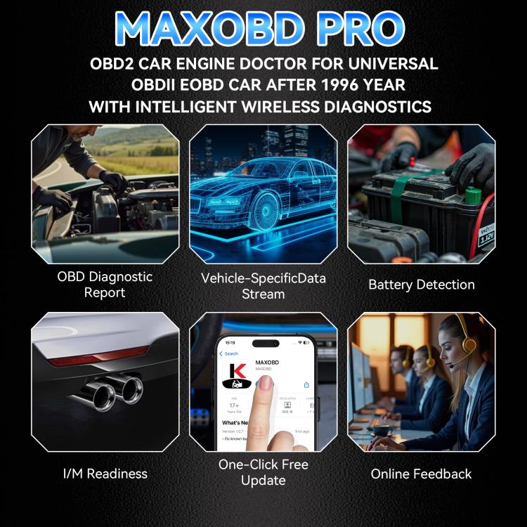 KONNWEI Full Car System Scanner OBD2 Diagnostic Tool Code Reader, MAXOBD PRO Gray, MAXOBD PRO Green, MAXOBD PRO Red, MAXOBD PRO Blue
