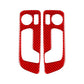 Seat adjustment sticker set, red carbon-fiber style, left and right pair