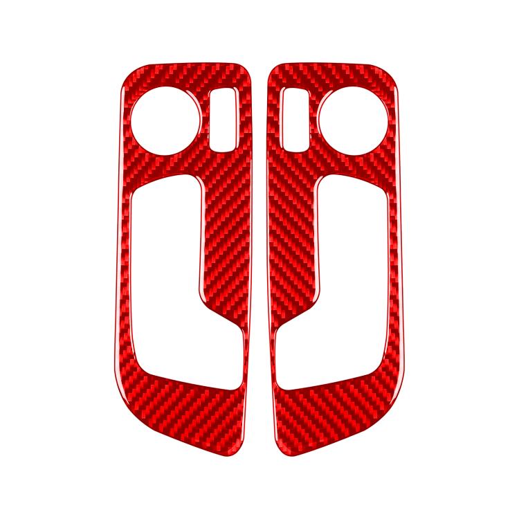 Seat adjustment sticker set, red carbon-fiber style, left and right pair