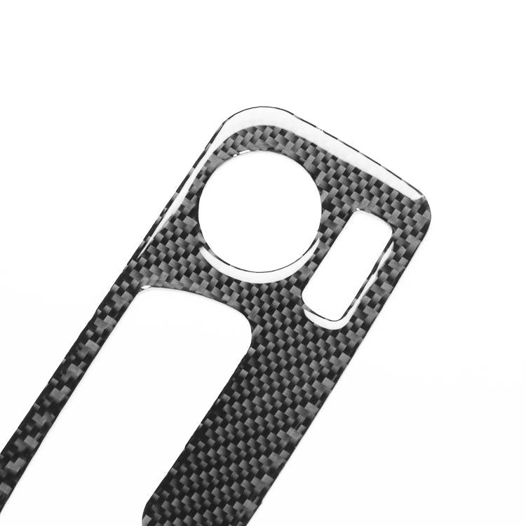 Black carbon-fiber seat adjustment sticker, round cutout detail, single piece