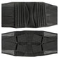 Black lumbar support belt with mesh back panel and wide elastic side coverage