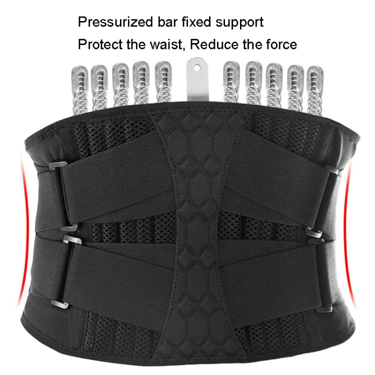 Black weightlifting belt with supportive internal stays and wide buckle closure