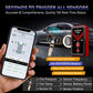 TPMS monitor with smartphone app status screen and TPMS sensor valve modules
