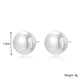 White pearl ball stud earrings, 1.8 cm round domed front with metal post backs
