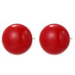 Red pearl ball stud earrings with round domed front and metal post backs