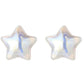 Iridescent star pearl stud earrings, white with blue shimmer