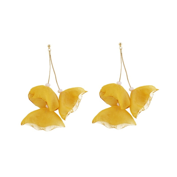 Long Exaggerated Fabric Art Handmade Petal Earrings, E1908-21 Blue, E1908-22 Yellow, E1908-23 Red, E1908-24 Pink, E1908-25 Black, E1908-26 White, E1908-27 Blue, E1908-28 Red, E1908-29 Black, E1908-30 Yellow, E1908-31 Pink, E1908-32 White, E1908-33 Blac...