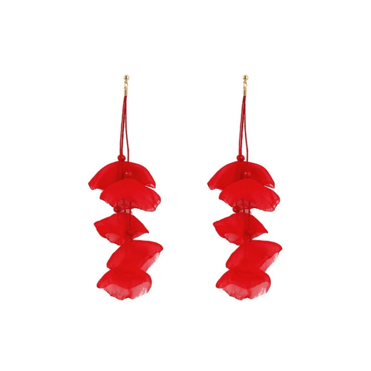 Long Exaggerated Fabric Art Handmade Petal Earrings, E1908-21 Blue, E1908-22 Yellow, E1908-23 Red, E1908-24 Pink, E1908-25 Black, E1908-26 White, E1908-27 Blue, E1908-28 Red, E1908-29 Black, E1908-30 Yellow, E1908-31 Pink, E1908-32 White, E1908-33 Blac...